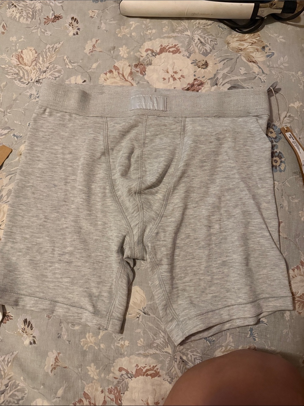 SKIMS Light Heather Gray Boxer Briefs